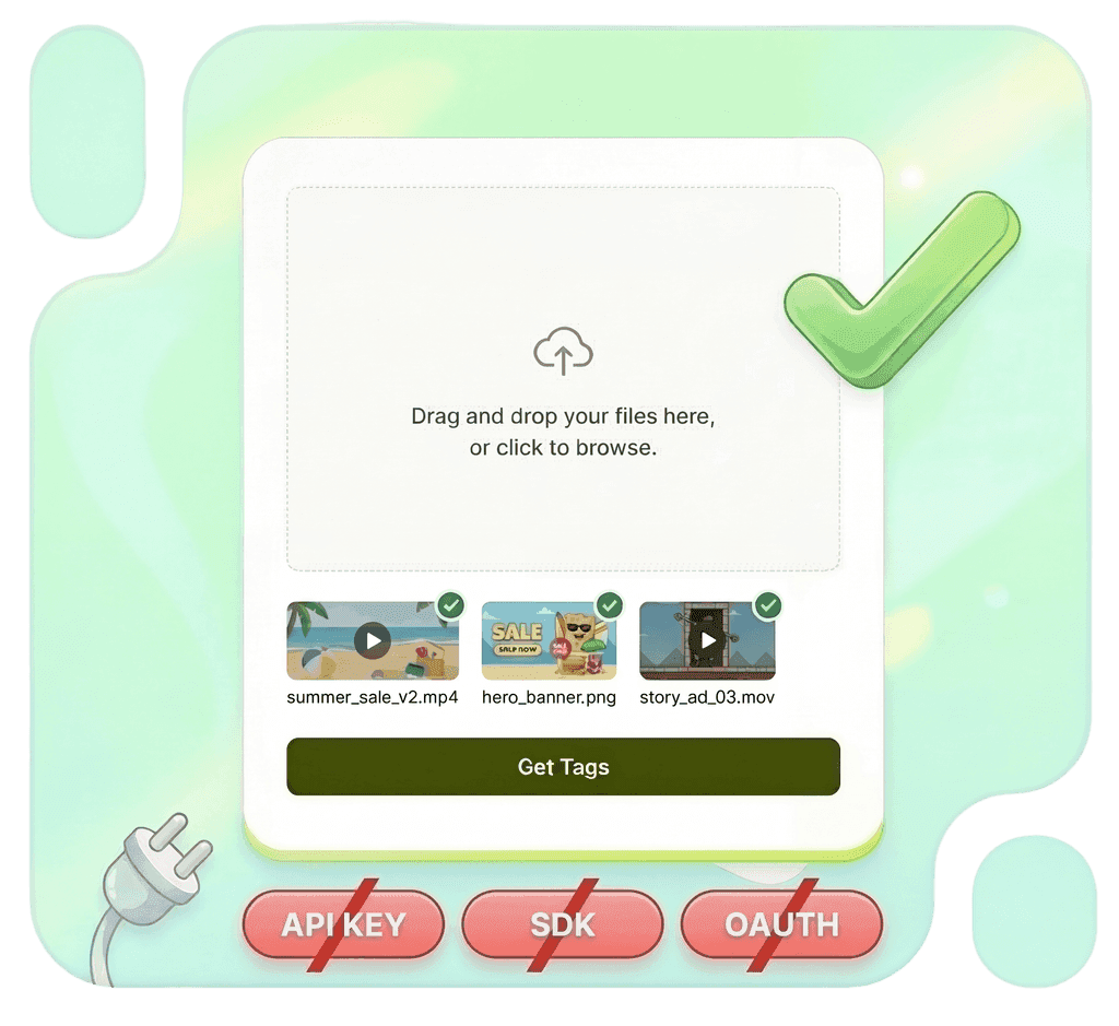 No API Keys or Ad Network Access Needed