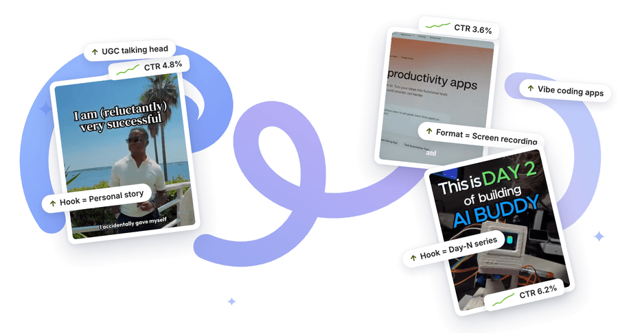 AI Vibe Coding Apps Winning Creative Patterns — creative examples