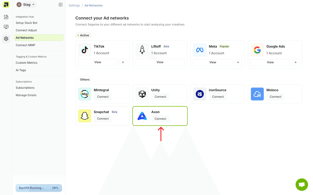 AppLovin Step 2: Connect with Axon screenshot 1