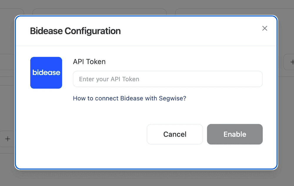 Bidease Step 3: Enter API Key screenshot 1