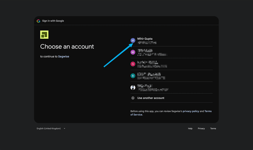 Google Ads Step 2: Choose Google Account screenshot 1