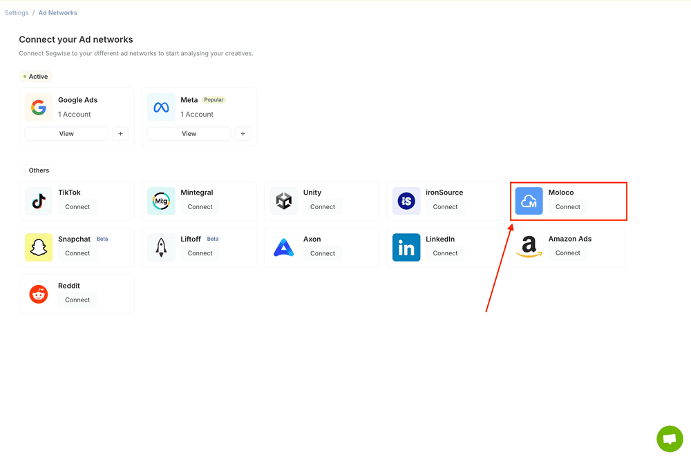 Moloco Step 2: Connect with Moloco screenshot 1