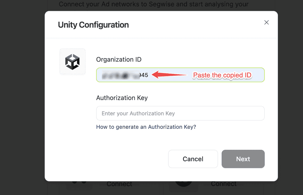 Unity Steps to get the organization ID: screenshot 3