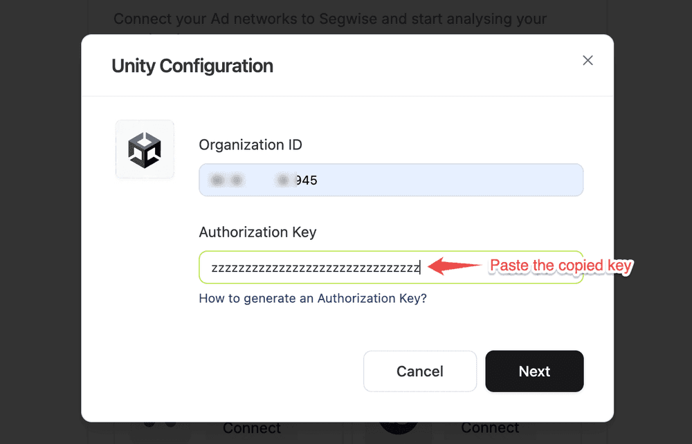 Unity Steps to create a service account and get its authorization key: screenshot 2